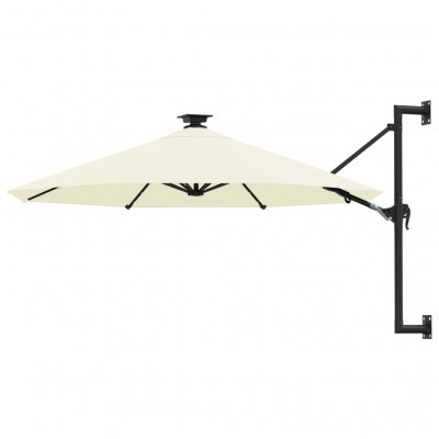 Parasol mural avec mât métallique et led 300 cm sable 02_0008694