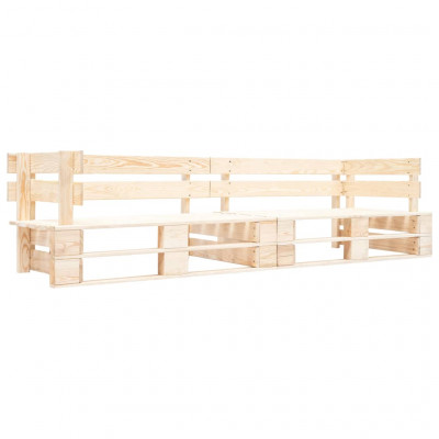Canapé palette à 2 places de jardin 220 x 66 x 55 cm couleur naturelle de bois 02_0011863