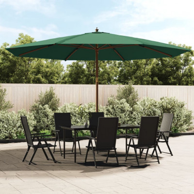 Parasol de jardin avec mât en bois 400 x 273 cm vert 02_0008371