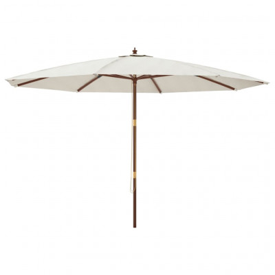 Parasol de jardin avec mât en bois 400 x 273 cm sable 02_0008356