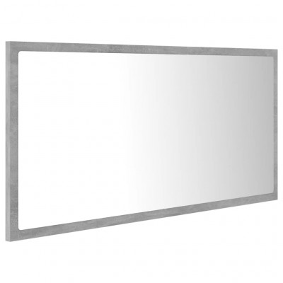 Miroir à led de salle de bain 90 x 8,5 x 37 cm acrylique gris 02_0006993