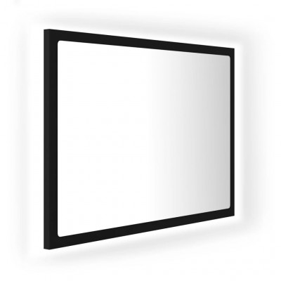 Miroir à led de salle de bain 60 x 8,5 x 37 cm acrylique noir 02_0006996