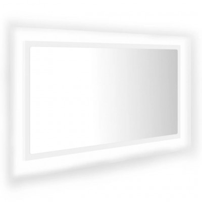 Miroir à led de salle de bain 80 x 8,5 x 37 cm acrylique blanc 02_0006982