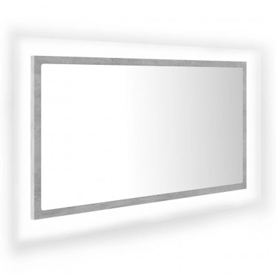 Miroir à led de salle de bain 80 x 8,5 x 37 cm acrylique gris 02_0006992