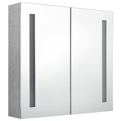 Armoire de salle de bain à miroir led 62 x 14 x 60 cm MDF gris 02_0006606