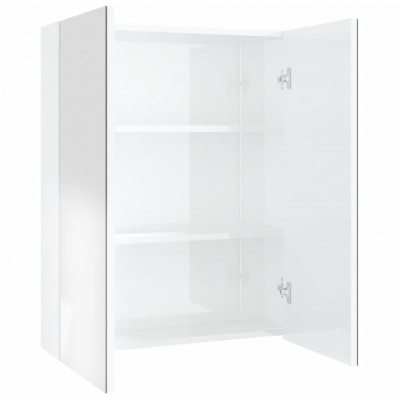 Armoire à miroir de salle de bain 60 x 15 x 75cm MDF blanc brillant 02_0006708