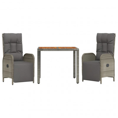 Ensemble de salle à manger de jardin meuble extérieur 3 pièces avec coussins gris 02_0013587