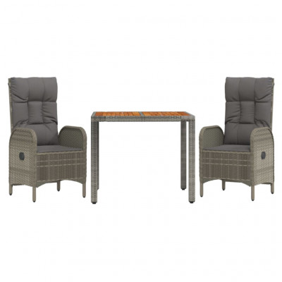 Ensemble de salle à manger de jardin meuble extérieur 3 pièces avec coussins gris 02_0013588