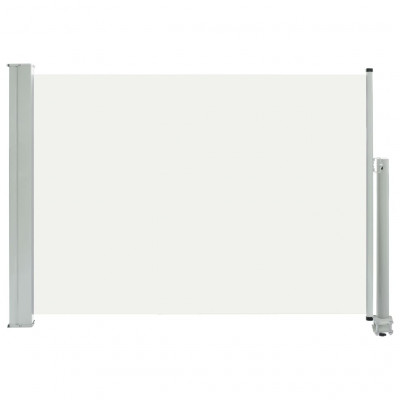 Auvent paravent store brise-vue latéral rétractable de patio jardin terrasse balcon protection visuelle écran 80 x 300 cm crème 02_0007395