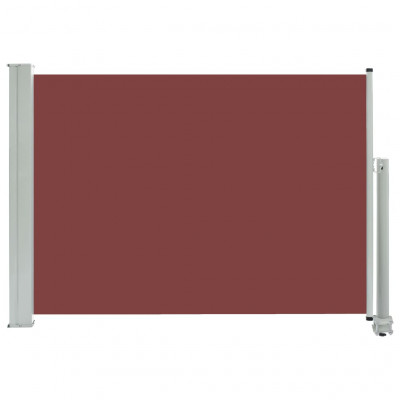 Auvent paravent store brise-vue latéral rétractable de patio jardin terrasse balcon protection visuelle écran 80 x 300 cm marron 02_0007397