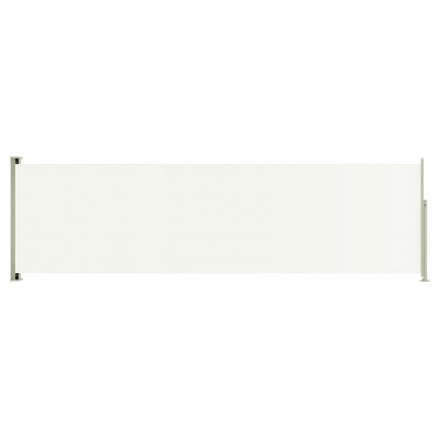Auvent paravent store brise-vue latéral rétractable de patio jardin terrasse balcon protection visuelle écran 180 x 600 cm crème 02_0007343