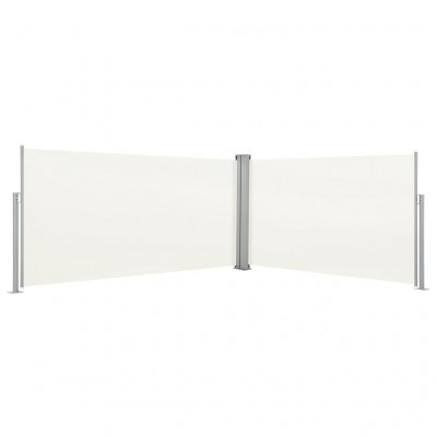 Auvent paravent store brise-vue latéral rétractable de patio jardin terrasse balcon protection visuelle écran 160 x 600 cm crème 02_0007099
