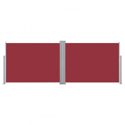 Auvent paravent store brise-vue latéral rétractable de patio jardin terrasse balcon protection visuelle écran rouge 120 x 1000 cm 02_0007455