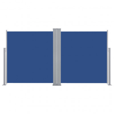 Auvent paravent store brise-vue latéral rétractable de patio jardin terrasse balcon protection visuelle écran 140 x 600 cm bleu 02_0007135