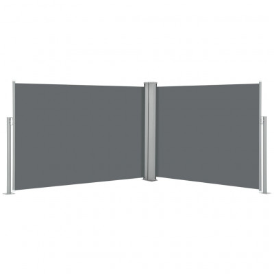 Auvent paravent store brise-vue latéral rétractable de patio jardin terrasse balcon protection visuelle écran 100 x 1000 cm anthracite 02_0007104