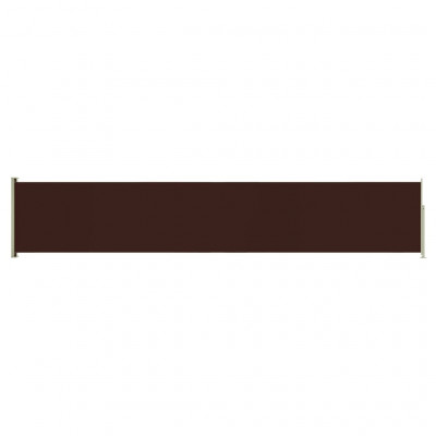 Auvent paravent store brise-vue latéral rétractable de patio jardin terrasse balcon protection visuelle écran 117 x 600 cm marron 02_0007216