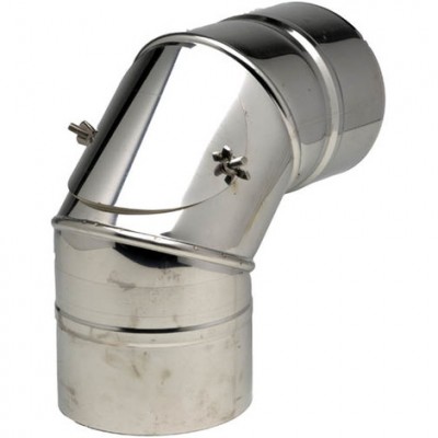 Coude  inox 304 équerre 90° à trappe diamètre 153mm TEN