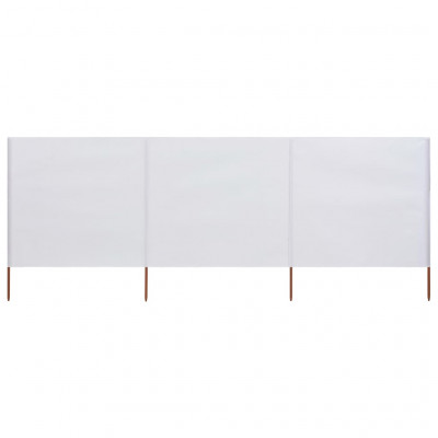 Brises-vue paravent 3 panneaux tissu 400 x 80 cm blanc sable 02_0008813