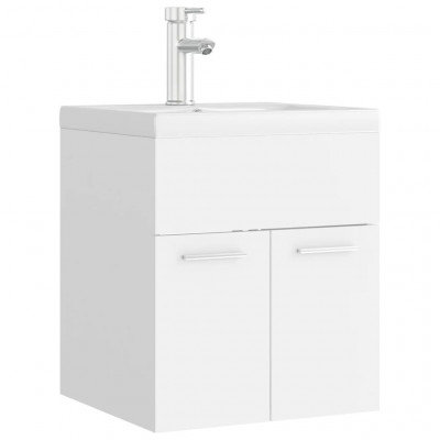 Armoire d'évier avec lavabo intégré 41 x 38,5 x 46 cm aggloméré blanc 02_0006430