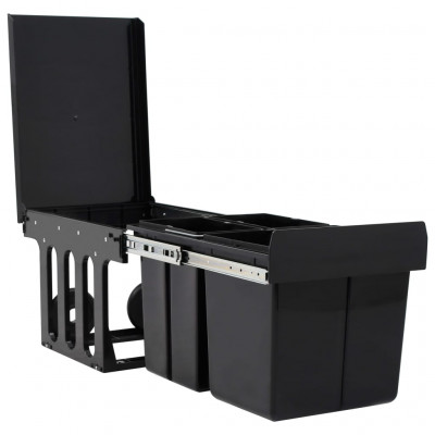 Poubelle amovible de cuisine fermeture en douceur 48 litres noir 02_0006109