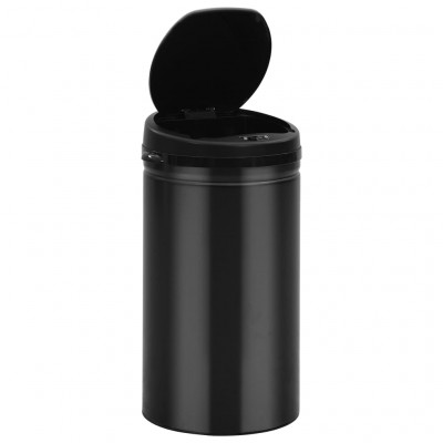 Poubelle à capteur automatique 50 litres acier au carbone noir 02_0006087