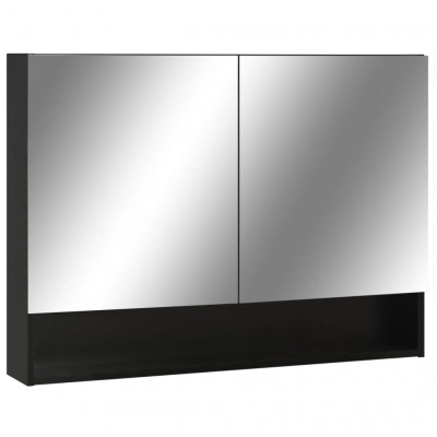 Armoire à miroir de salle de bain led 80 x 15 x 60 cm MDF noir 02_0006734