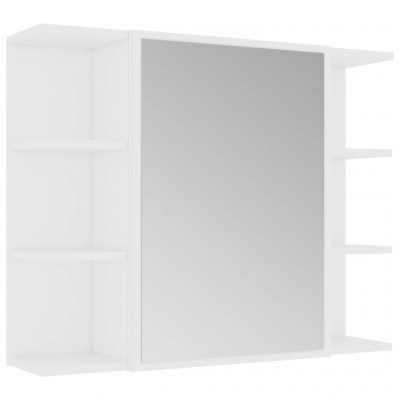 Armoire à miroir de salle de bain 80 x 20,5 x 64 cm aggloméré blanc 02_0006719
