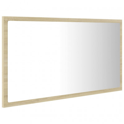 Miroir led de salle de bain 80 x 8,5 x 37 cm acrylique chêne 02_0006963