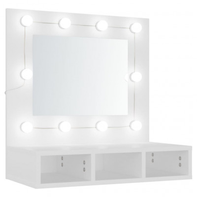 Armoire à miroir avec led blanc 60 x 31,5 x 62 cm blanc 02_0006654