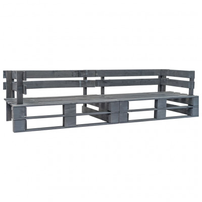 Canapé palette 2 places de jardin 220 x 66 x 55 cm gris bois 02_0011860
