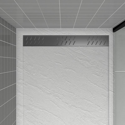 Grille linéaire en Aluminium finition Gun Metal pour receveur - 69.5x11x0.2cm - GRID LINE GUN METAL