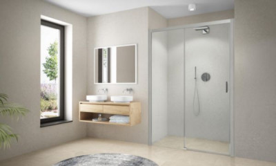 Paroi de douche porte coulissante argent poli 120 x 200 cm ROTH