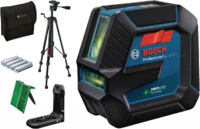 Laser lignes faisceau vert GLL 2-15 G + support LB 10 + trépied BT 150 BOSCH