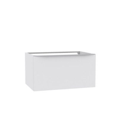 Meuble sous vasque 1 tiroir partie gauche pour composition Plénitude blanc brillant 70 x 140 x  46 cm 