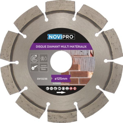 Disque diamant segments soudés laser 125 x 22,23 x 10 mm NOVIPRO