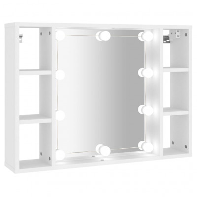 Armoire à miroir avec led 76 x 15 x 55 cm blanc 02_0006656