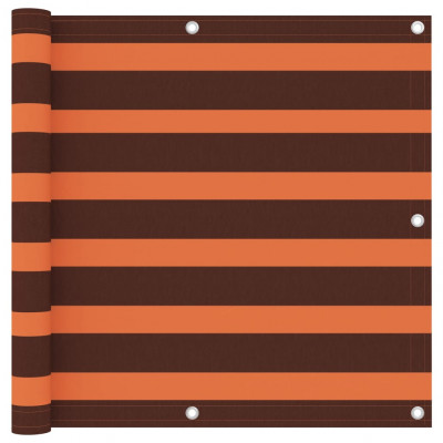 Écran de balcon brise pare vue protection confidentialité 90 x 300 cm tissu oxford orange et marron 02_0010324