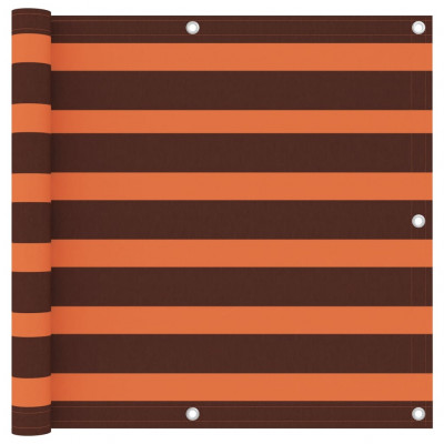 Écran de balcon brise pare vue protection confidentialité 90 x 400 cm tissu oxford orange et marron 02_0010325