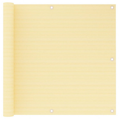 Écran de balcon brise pare vue protection confidentialité 90 x 500 cm PEHD beige 02_0010035