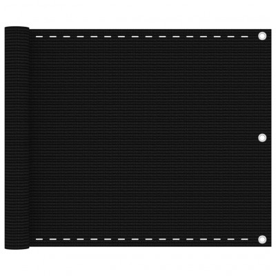 Écran de balcon brise pare vue protection confidentialité 75 x 500 cm PEHD noir 02_0010272