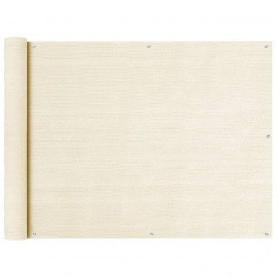 Écran de balcon brise pare vue protection confidentialité 90 x 500 cm PEHD crème 02_0010151