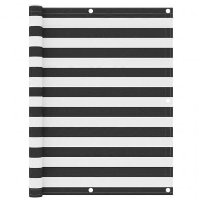 Écran de balcon brise pare vue protection confidentialité 120 x 500 cm tissu oxford anthracite et blanc 02_0009981