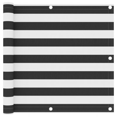 Écran de balcon brise pare vue protection confidentialité 90 x 400 cm tissu oxford anthracite et blanc 02_0009991