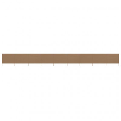 Brises-vue paravent 9 panneaux tissu 1200 x 120 cm taupe 02_0008858