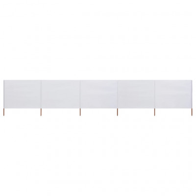 Brises-vue paravent 5 panneaux tissu 600 x 160 cm blanc sable 02_0008825