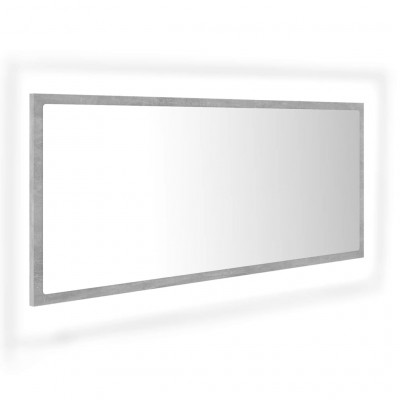 Miroir à led de salle de bain 100 x 8,5 x 37cm acrylique gris 02_0006989