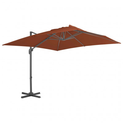 Parasol déporté avec mât en aluminium 400 x 300 cm orange foncé 02_0008509