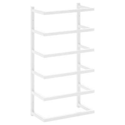 Porte-serviette salle de bain meuble 24x12x48 cm acier blanc 02_0005466