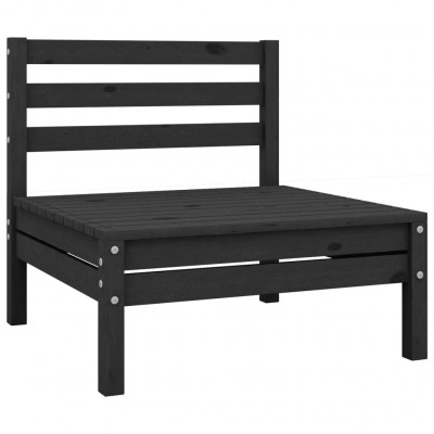Canapé central de jardin 63,5 x 63,5 x 62,5 cm bois de pin massif noir 02_0013205