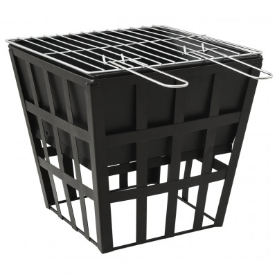 Foyer et barbecue 2 en 1 cheminée 34 x 34 x 48 cm acier 02_0005976